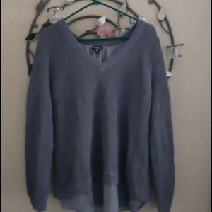 Torrid gray knit lace up tunic sweater